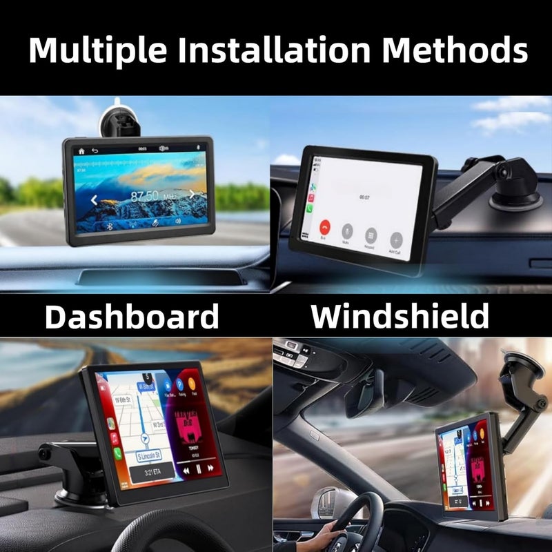 Epronic Extended Carplay Mount, 360° Flexible Windshield Dashboard Suction Cup Bracket Replacemect for 7" 9" 10.26" Inch Carplay Screen Android Auto Mount Car Baby Camera Monitor Phone Holder - Image 2